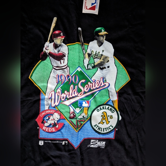 NWT Vintage Reds Oakland A's 1990 World Series T-Shirt XL Single Stitch Canseco - Picture 9 of 11